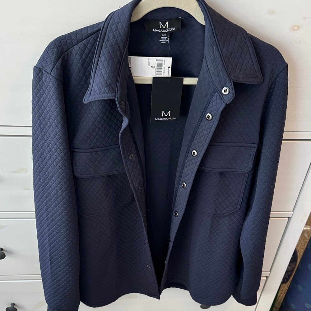 Magaschoni Women's Navy Quilted Blazer